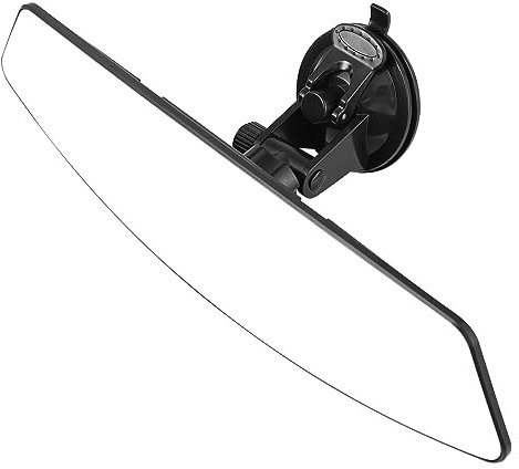 Blendfreier Auto Rückspiegel für den Innenbereich Universal Panorama und Weitwinkelspiegel mit Saugnapf für Auto und Boot. (Weiß-Trapez, 318mm)