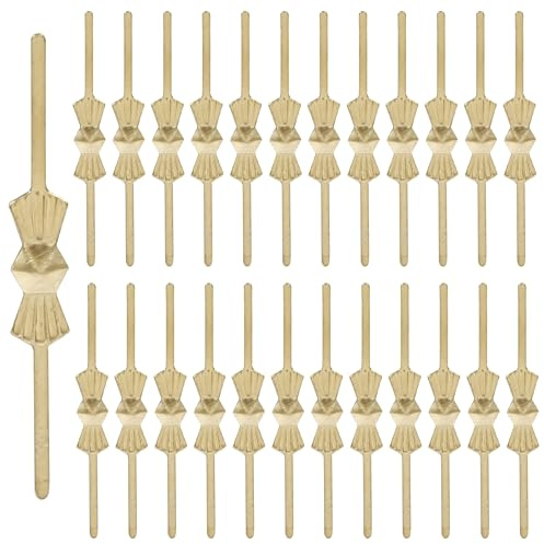 Murtenze 350 Pines de Conectores de candelabro – Reemplazo de lámpara de araña para Sujetar Piezas de Cristales (33 mm, Dorado)