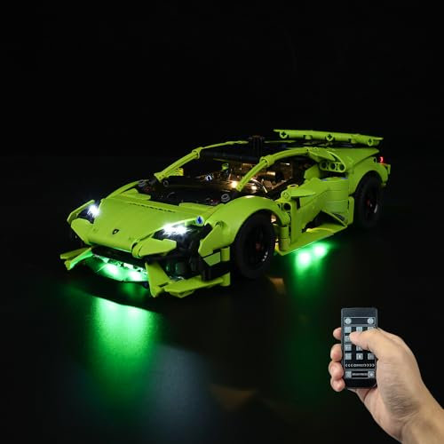 Kyglaring Licht Kompatibel mit Lego Lamborghini Huracán Tecnica 42161 Bausteine, Fernbedienungs Beleuchtungszubehör für das Lego Tecnica Modellset 42161 (Kein Modell)