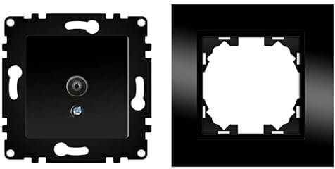 WESA - Toma Intermedia de Pared de Televisión con Marco de Cristal Negro, Fácil instalación con Opción a Distintos Diseños.
