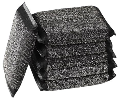 HUNYA 6 Stainless Steel Sponge Wipe Sponge, Dual-sided Scrub Sponges, Steel Wire Cloth Sponge Wipe, Kitchen Sponges Cleaning Sponge, Easy Grip Cleaning Pots Pans