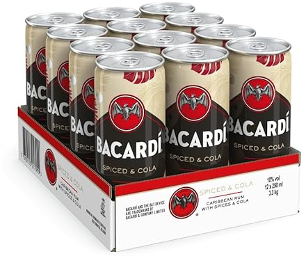 Bacardi Spiced & Cola alkoholisches Mischgetränk 10% 12-0,25l Dose