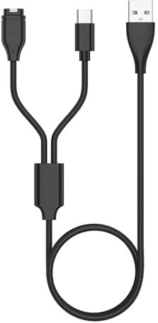 2 in 1 Charger Cable Compatible with Garmin Forerunner 745 935 945 245 255 158 165 955 965 265 Music 45S- USB A Charging Cable 100cm,USB C Cable Phone Charing Android Samsung Galaxy,Huawei(Line Style)