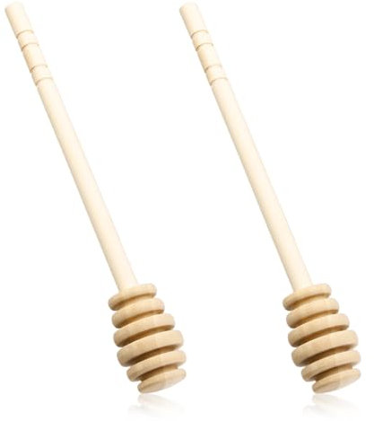 GLADFRESIT 2 cucharas de miel de madera rústica, resistentes y duraderas, accesorios de cocina para café, miel, mermelada y té con leche.