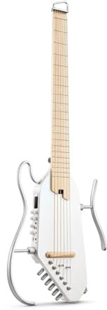 Donner Guitarra eléctrica acústica HUSH I PRO Guitarra de viaje con múltiples modos de efecto, kit de guitarra inteligente de auriculares, bolsa de concierto, correa, cable de carga