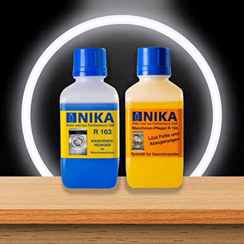 NIKA Cleaner Sparset - R163 & R165 - Profi Maschinenreiniger und Maschinenpfleger - für Waschmaschine und Spülmaschine - je 500ml