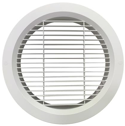 YUNHEST Rejilla de ventilación Redonda a Prueba de Insectos, Cubierta de ventilación de Aire Acondicionado, diseño de Rejilla Recta de 250mm, Estilo Tubo de plástico Blanco.(250mm)