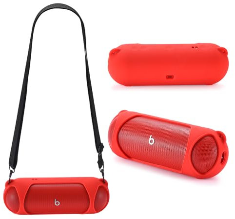 TINGYR Hülle Kompatibel mit Beats Pill, Nahtloser Passformschutz, Stoßfest und Kratzfest, Schutzhülle Kompatibel mit Beats Pill.(Rot)