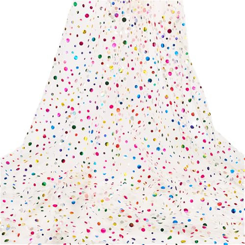 FINGERINSPIRE Glitzernder Tüllstoff Mit Punkten 2x1.6 m Tüllnetzstoff Funkelnder Paillettennetzstoff Weiches Tüllband Für Selbstgemachte Tutu Schleifen Geschenkverpackungen Hochzeitsdekoration