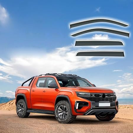 LJCXZS Auto Windabweiser Regenabweiser für VW Amarok 2022-2024,Autofenster Regenschutz Seitenscheiben Windabweiser Integrierte Deflektoren Stromlinienförmig Einfache Montage Autozubehör