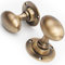 Solid Antique Brass Oval Door Knobs Handles in Vintage Period Style