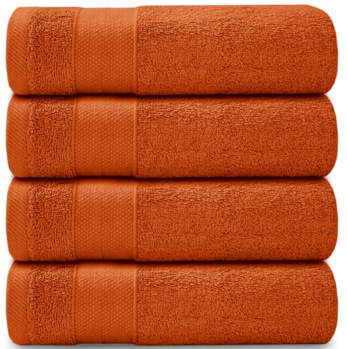 Casabella Luxury Pack Of 4 Bath Sheet 100% Egyptian Cotton Super Soft towel_Ginger