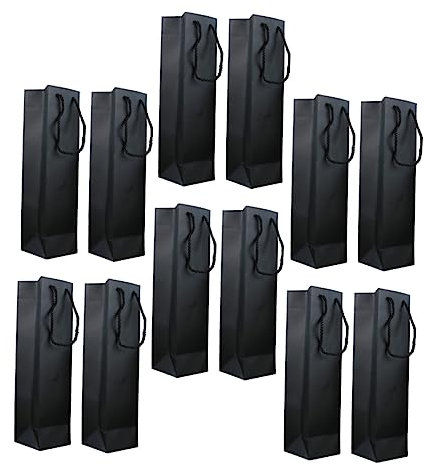 PEPLAYTAL 12 Pezzi Borsa Da Vino Borse Portatili Buste Porta Vino Sacchetto Per Avvolgere Il Vino Buste Vino Borsa Del Vino Sacchetti Per Avvolgere Il Vino Rosso Carta Black