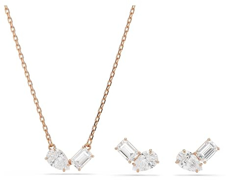 Swarovski Mesmera Set, Tropfenschliff, Oktagon-Schliff, Weiß, Roségold-Legierungsschicht
