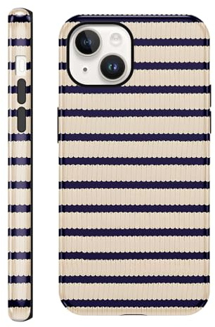 Yirlbey Gestreift Sommer Handyhülle für iPhone 14 / iPhone 13 Hülle 6,1, Aesthetic Summer Striped Streifen Muster Design für Mädchen Schutzhülle Zweischichtige Stoßfest Bunt Silikon Case, Stripe