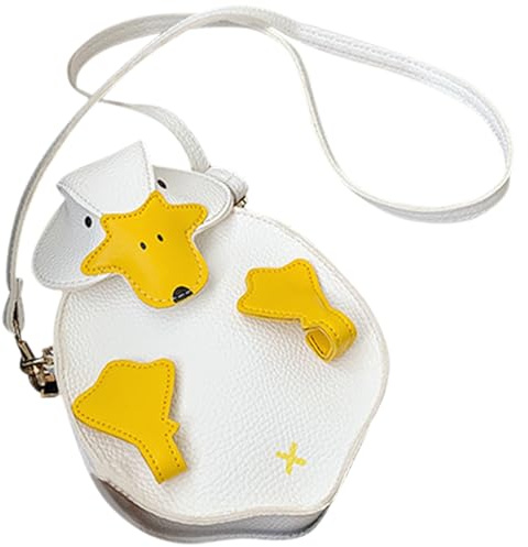 FOMIYES Kleine Umhängetasche Aus Pu-Leder Cartoon Ente Geldbörse Mit Reißverschluss Süße Damen Handtasche Für Alltag Und Freizeit