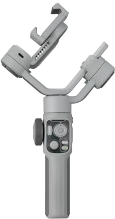 ASHATA Stabilisateur pour Smartphones, Stabilisateurs de Portables Téléphoniques à 3 Axes, Time D'utilisation de Suivi Stable 26h Temps Rapide Charge, intégré, Portable pour (Combo Lisse 5e)