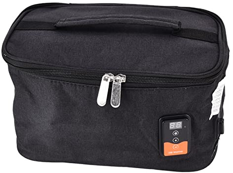 Portable Oven, Electric Lunch Box Food Heater Black Square Fast Heating Foods Warmer with Intelligent Temperature Control Picnic Oven Bag