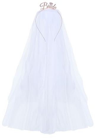Serre-Tête de Mariée, Diadème, Voile, Bride, Couronne, Bandeaux Cheveux, Hairband, Serre-Tête de Femme, Fille, Décorations de Poule de Mariage en Or pour Les Jeux de Soirée Entre Célibataire (Or rose)