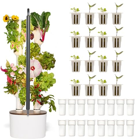 New & Improved! Gardyn Studio 2 Hydroponics Growing System - 16 Non-GMO Plants, Herbs, Vegetables - Smart Tower - Hydroponic Herb Garden Planter Indoor Kit - Indoor Gardening System w/Grow Lights