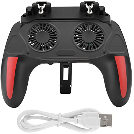 Ejoyous Dual Cooling Fans Game Controller, 2500mAh 5000mAh Large Battery Mobile Phone Gamepad, with Fast Heat Dissipation, for 4.7 6.0 Inch Phones (5000mah)