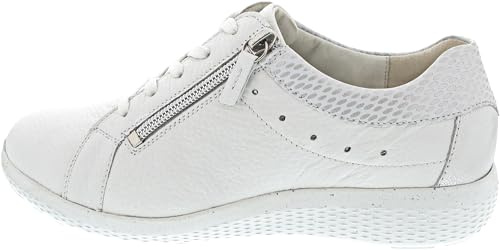 Waldläufer Halbschuh K-Ira 634002-317-663, Hirschleder, Weiß-Silber, Weite K Weiß