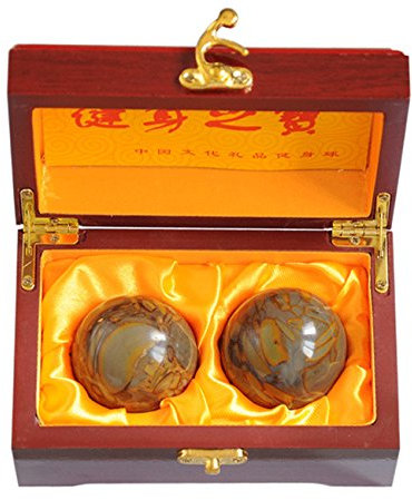 juanxian 5,1 cm Feng Shui Nuwa Stone Baoding Balls Chinesische Gesundheit Übung Stress Balls mit Geschenkbox