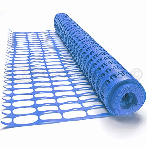 GroundMaster Plastic Mesh Barrier Safety Fence Gardening Pest Protection (20m, Blue)