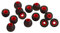 Xcessor (S) 7 Pairs (14 Pieces) of Silicone Replacement In Ear Earphone Small Size Earbuds. Replacement Ear Tips for Popular In-Ear Headphones. Black/Red