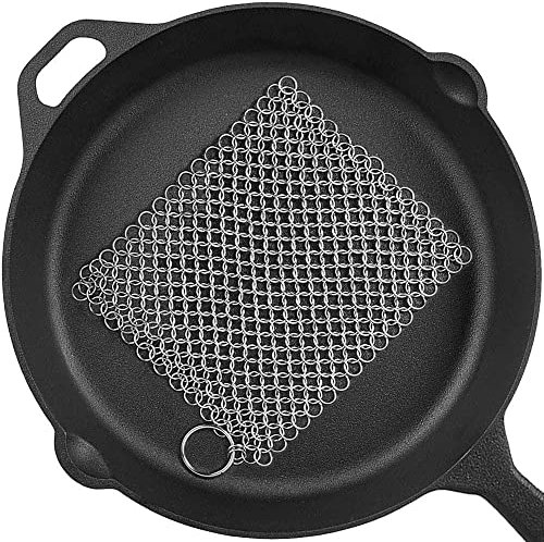 8x6 316L Stainless Steel Cast Iron Cleaner for Cleaning Cast Iron Pan Pre-Seasoned Pan Dutch Ovens Waffle Iron Pans Grill Skillet