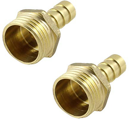 VEDA 2x 8 mm to 1/2 BSP Thread Solid Brass Hose Tail Connector Barbed to BSP Male Thread. Pond/Pool/Hose Pipe Adapters