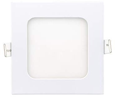 Popp® Pack x2 Placa Downlight LED Empotrable Cuadrado 6W Luz blanca 6000K 390Lm con Corte de Techo 110x110mm chip SMD2835, para cocina,pasillos,domitorio,salón (6W 6000K)