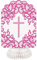 Unique rosa Centrotavola a nido d'ape per comunione | 20,3 cm 3 pezzi, Cross, 74828