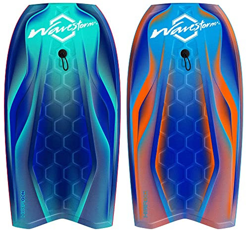 Wavestorm - 108 cm Performance Foam Bodyboard mit Sector Fin Channel Bottom | Bodyboard für Anfänger und alle Surfstufen | Komplettes 2er-Pack Board Set inkl. Leine | Premium-Konstruktion