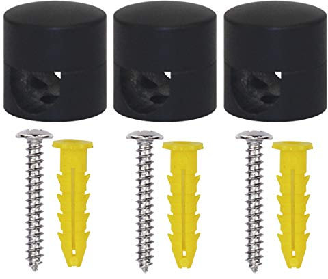 OASHISU Decken-Dezentrator für elektrische Kabel aus Aluminium, Decken-Dezentrator, Elektrokabel, Kronleuchter, Decken- oder Wandhaken, 3 Stück (schwarz)