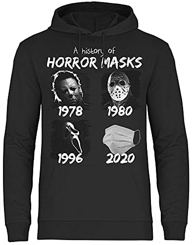 wowshirt Herren Hoodie A History of Horror Mask Halloween Purge Film Jason Serienmörder