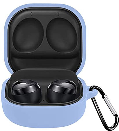KZIOACSH Cover per Samsung Galaxy Buds Fe 2023/Galaxy Buds 2 PRO 2022/Galaxy Buds 2/Galaxy Buds Live/Galaxy Buds PRO, Silicone Morbido Anti-Perdita Custodia,Supporta Ricarica Wireless,Cielo Blu