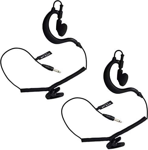 HYSHIKRA 3.5mm Surveillance Listen Only Earpiece, G Shape Headset for Walkie Talkies Ham Transceiver, Radio Speaker Mic Jacks