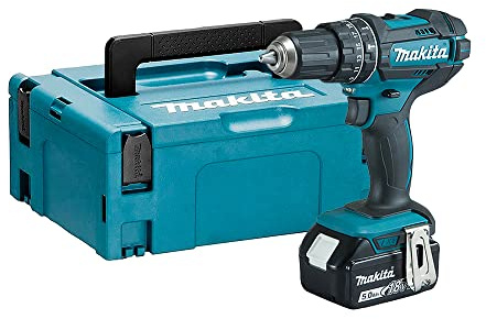 Makita DHP482T1J Perceuse visseuse à percussion 18 V Li-Ion Ø 13 mm + 1x5Ah + MAKPAC