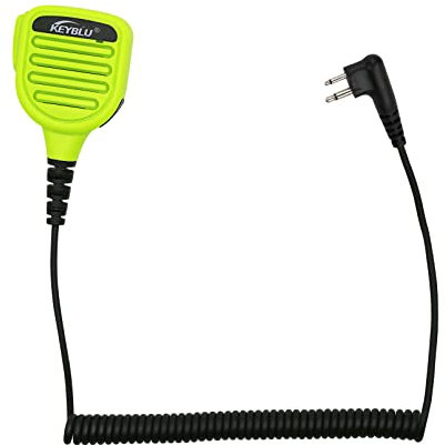 KEYBLU CP200D Waterproof Shoulder Speaker Mic 2 Pin Two Way Radio Microphone with 3.5mm Audio Jack Compatible with Motorola CP200 CLS1410 CLS1110 RDM2070D walkie Talkie (for Motorola, Green)
