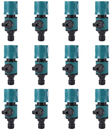 YWNYT 12 Stück Gartenschlauch-Schnellverbinder mit Absperrventil, Wasserschlauch-Abschaltventil, Gartenschlauchverbinder, Wasserrohrverschraubungen für Gartenschläuche, Standard-Gewinde 1,27 cm
