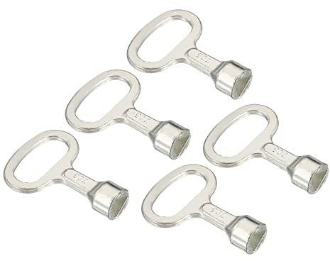 PATIKIL Triangle Socket Spanner Key, 5 Pack Electrical Cabinet Gas Water Meter Switch Key for 0.51x0.39 Triangular Panel Lock, Silver