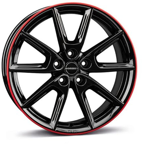 Borbet Felge LX18 8x18 ET48 5x114,3 black glossy rim red LX18 80848114,3572,5BGRR