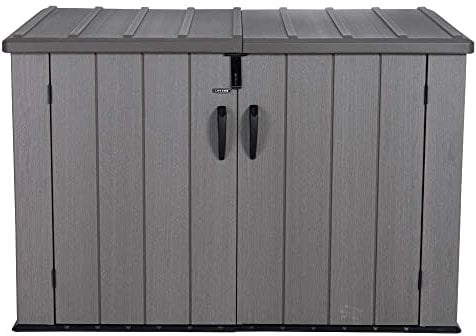 LIFETIME Kunststoff Gerätebox Aufbewahrungsbox Mülltonnenbox grau 108x191x132 cm