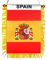 Anley Bandera de España con flecos para colgar en ventana, 4 x 6 pulgadas, minibandera y decoración de espejo retrovisor de coche, bandera española con flecos y ventosa
