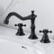 Robinet Lavabo 3 Trous, Mitigeur Lavabo Double Manette Split Mitigeur Lavabo Eau Froide et Chaude Laiton Robinet pour Lavabo Salle de Bain-Le Noir