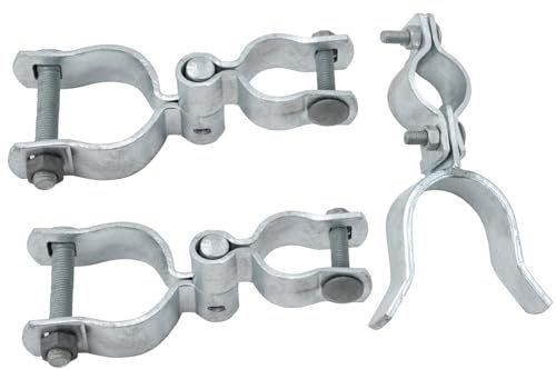VIVIDA 1-3/8 x 2-3/8 Galvanized Steel Industrial Chain Link Fence Gate Hinge & Latch Kit