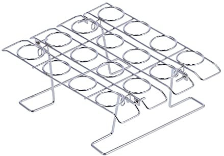 Focket Soporte para Conos de Helado, 16 Agujeros de Acero Inoxidable para Conos de Magdalena, Soporte Plegable para Conos de gofre, Soporte para Cupcakes, Expositor para Helados, Apto