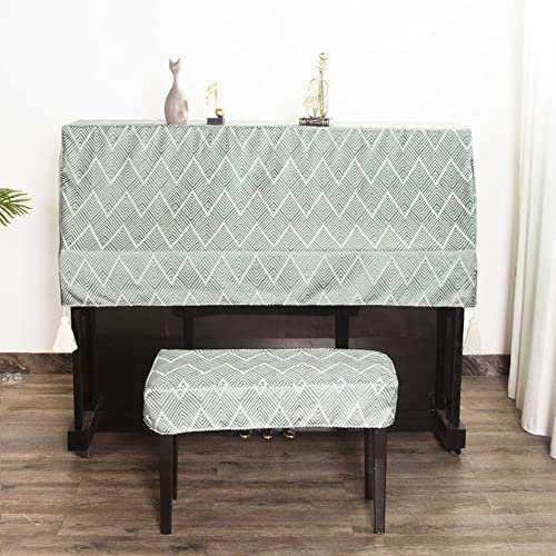 ESOYAWE Halbe Abdeckung Für Standard Vertikale Klaviere, Vertikales Klavier Staubdicht Abdeckung, Mode Einfachheit Upright Piano Dekoriert Cover, Jacquardgewebe Aus Polyester, Mit Klavierbankbezug