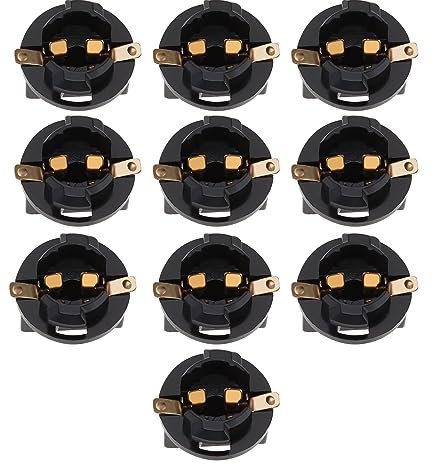 EMSea 10pcs Ampoules Base Douille Titulaire Coin à Verrouillage par Torsion Tableau de Bord pour T10 501 168 194 Type Miniature Coin Base Ampoules